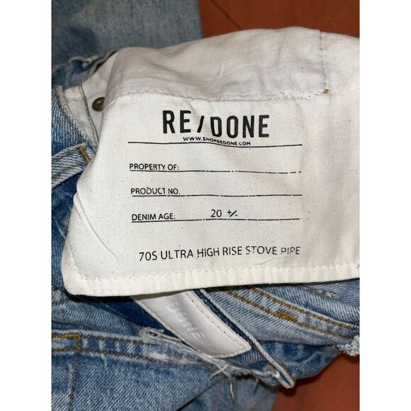 Re/Done 70s Ultra High-Rise STove Pipe JeansWomen's Size 26 - Picture 12 of 13